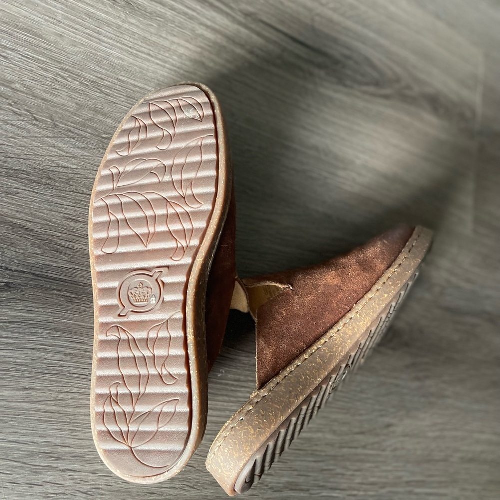 Born Selina Leather Distressed Slip On Mule Shoes - Picture 8 of 9